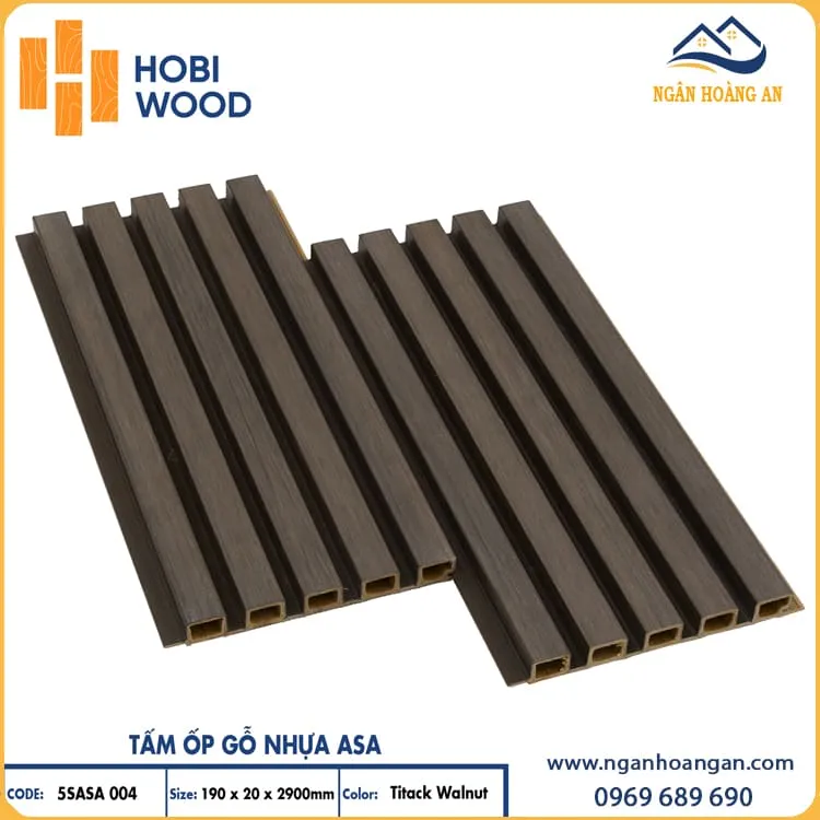 Tấm Ốp Trần Lam Sóng Ngoài Trời ASA Hobiwood 5SASA 004 Titack Walnut